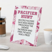 ピンク迷彩柄誕生日パーティー用品ベビーシャワー 台座サイン (インサイチュ)