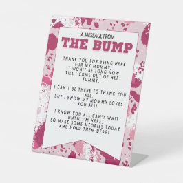 ピンク迷彩柄誕生日パーティー用品ベビーシャワー 台座サイン