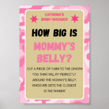 ピンク迷彩柄赤ちゃんシャワー記号