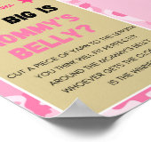 ピンク迷彩柄赤ちゃんシャワー記号 ポスター (角)