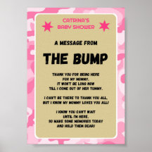 ピンク迷彩柄赤ちゃんシャワー記号