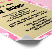 ピンク迷彩柄赤ちゃんシャワー記号 ポスター (角)