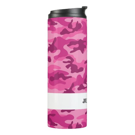 ピンク迷彩柄走だ。アクティブ走スポーツおもしろい タンブラー (回転左)