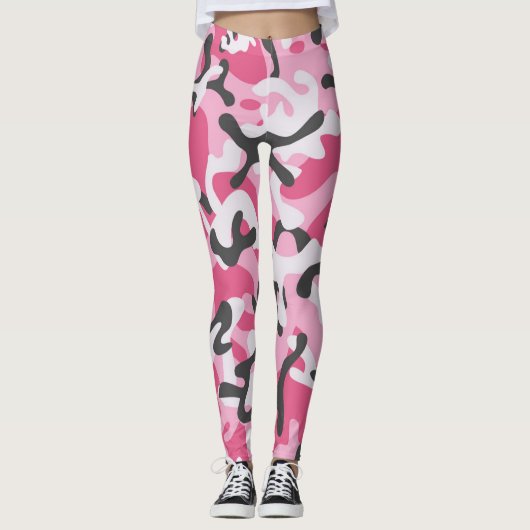 ピンク迷彩柄軍パターン（の模様が）ある |レギンス レギンス (正面)