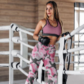 ピンク迷彩柄軍パターン（の模様が）ある |レギンス レギンス