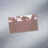 ピンク迷彩柄迷彩パターンプロフェッショナル マグネット名刺 (インサイチュ)