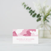 ピンク迷彩柄迷彩パターンモダンプロフェッショナル 名刺 (スタンド正面)