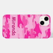 ピンク迷彩柄迷彩名パーソナライズされた Case-Mate iPhoneケース (裏面 (横))