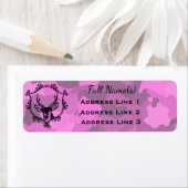 ピンク迷彩柄鹿 ラベル (インサイチュ)