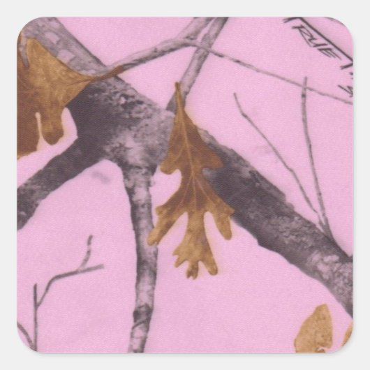 ピンク迷彩柄 スクエアシール (正面)