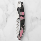 ピンク迷彩柄 ソムリエナイフ (正面)