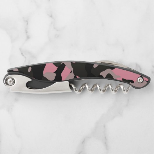ピンク迷彩柄 ソムリエナイフ (正面)