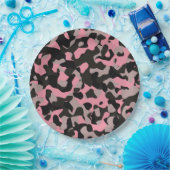 ピンク迷彩柄 ペーパープレート (パーティー)