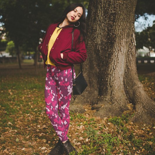 ピンク迷彩柄 レギンス