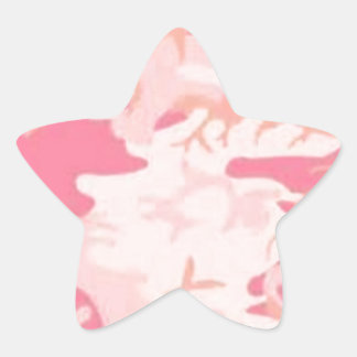 ピンク迷彩柄 星シール