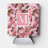 ピンク迷彩柄 缶クーラー (正面)