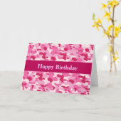 ピンク迷彩 カード (黄色い花)