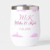 ピンク追加カップル名dateモノグラムグリッタースパークル (正面)