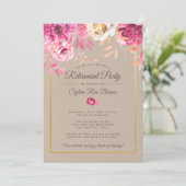 ピンク退素朴職パーティの招待状 招待状 (スタンド正面)