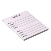 ピンク連絡リストメモ帳 ノートパッド (アングル)