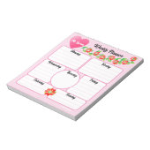 ピンク週間プランナー花配置メモ帳 ノートパッド (回転)