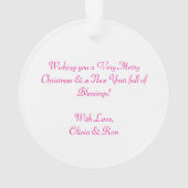 ピンク遊のクリスマスで可愛い白ネコちゃん オーナメント (裏面)