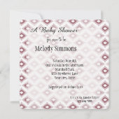 ピンク部族ベイビーシャワー 招待状 (裏面)