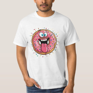 ピンク釉薬ドーナツモンスターの珍妙なデザイン Tシャツ