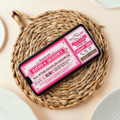 ピンク野球チケットカップル赤ちゃんシャワー招待状 招待状