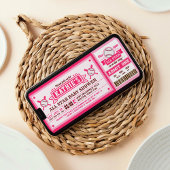 ピンク野球チケットパスベビーシャワー招待状 招待状