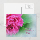 ピンク野生バラハッピーバレンタインデー シーズンポストカード (正面/裏面)