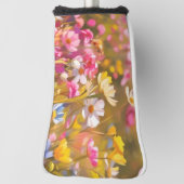 ピンク野花イエローラベンダー2025 ゴルフヘッドカバー (回転90)