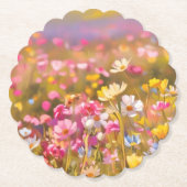 ピンク野花イエローラベンダー2025 ペーパーコースター (正面)