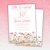 ピンク野花30thサプライズ誕生日パーティー 招待状