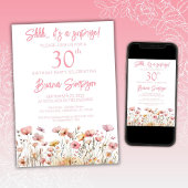 ピンク野花30thサプライズ誕生日パーティー 招待状