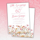 ピンク野花60thサプライズ誕生日パーティー 招待状