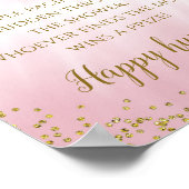 ピンク金ゴールドおしゃぶり赤ちゃんシャワーゲームサイン ポスター (角)