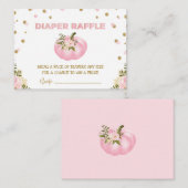 ピンク金ゴールドかぼちゃおむつラッフルフローラ秋女 エンクロージャーカード (正面/裏面)
