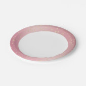 ピンク金ゴールドきらきら光る誕生日 ペーパープレート (アングル)