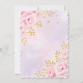 ピンク金ゴールドくるみ割りパーティー冬フローラ誕生日 招待状 (裏面)