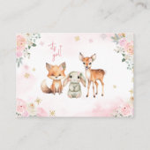 ピンク金ゴールドの冬の女の子の本ベビーエンクロージャカード エンクロージャーカード (裏面)