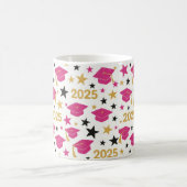 ピンク金ゴールドの卒業パターン コーヒーマグカップ (中央)