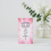 *~*ピンク金ゴールドはロータス霊気の癒しのエネルギー 名刺 (スタンド正面)