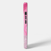 ピンク金ゴールドアゲートグリッターモノグラム Case-Mate iPhoneケース (裏面 / 左)