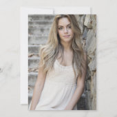 ピンク金ゴールドアゲートグリッター大学院写真卒業 案内状 (裏面)