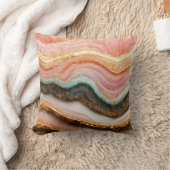 ピンク金ゴールドアゲートヘードストーン クッション (ブランケット)