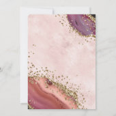 ピンク金ゴールドアゲ結婚ート 招待状 (裏面)