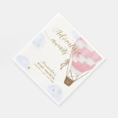 ピンク金ゴールドアドベンチャーホットエアバルーンベビーシャワー スタンダードランチョンナプキン (角)