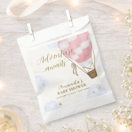 ピンク金ゴールドアドベンチャーホットエアバルーンベビーシャワー フェイバーバッグ