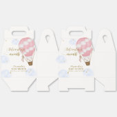 ピンク金ゴールドアドベンチャーホットエアバルーンベビーシャワー フェイバーボックス (見開き)